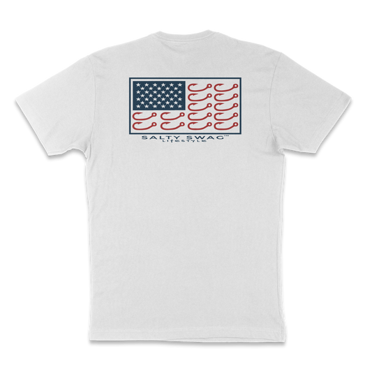 American Flag fishing hook shirt